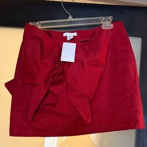 H&M Vibrant Red Mini Skirt with Bow